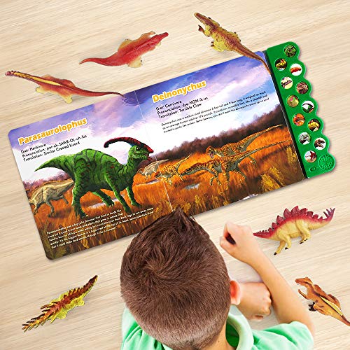 Olefun Dinosaur Toys for 3 Years Old & Up - Dinosaur Sound Book & 12 Realistic Looking Dinosaurs Figures Including T-Rex, Triceratops, Utahraptor, for Kids, Boys and Girls Olefun Dinosaur Toys for 3 Years Old & Up - Dinosaur Sound Book & 12 Realistic Looking Dinosaurs Figures Including T-Rex, Triceratops, Utahraptor, for Kids, Boys and Girls